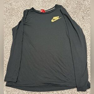 Nike Black Tee with Gold Accent